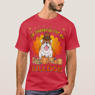 Bedankt voor mijn engelse Bulldog Dog Thanksgiving T-shirt