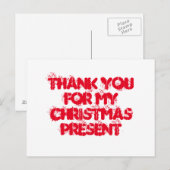 Bedankt voor mijn kerstcadeau briefkaart (Voorkant / Achterkant)