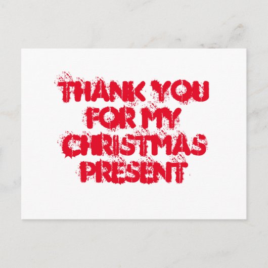 Bedankt voor mijn kerstcadeau briefkaart (Voorkant)