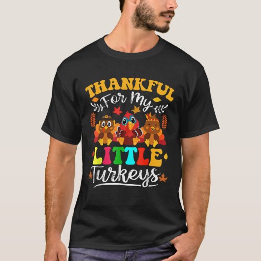 Bedankt voor mijn kleine kalkoenen leraar Thanksgi T-shirt (Voorkant)