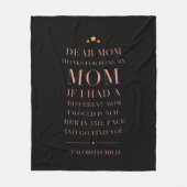 Bedankt voor mijn moeder grappige moederdag cadeau fleece deken (Voorkant)