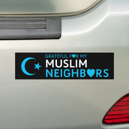 Bedankt voor mijn moslimburen bumpersticker (Op auto)