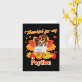 Bedankt voor mijn Papillon Dog Thanksgiving, ik be Kaart (Gele Bloem)