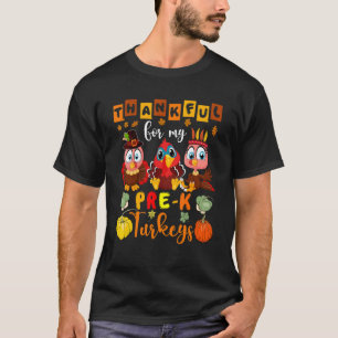 Bedankt voor mijn pre-k kalkoenen drie Herfst kalk T-shirt