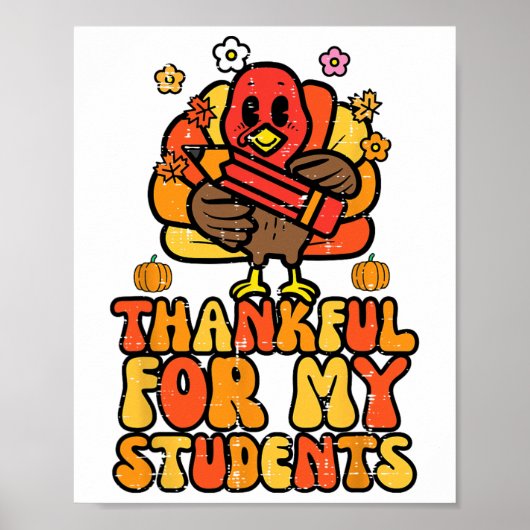 Bedankt voor mijn studenten Thanksgiving Herfst le Poster (Voorkant)