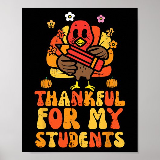 Bedankt voor mijn studenten Thanksgiving Herfst le Poster (Voorkant)