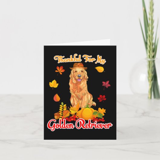 Bedankt voor mijn Thanksgiving Golden Retriever Kaart (Voorkant)