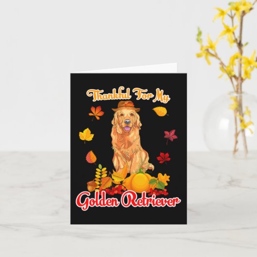 Bedankt voor mijn Thanksgiving Golden Retriever Kaart (Gele Bloem)