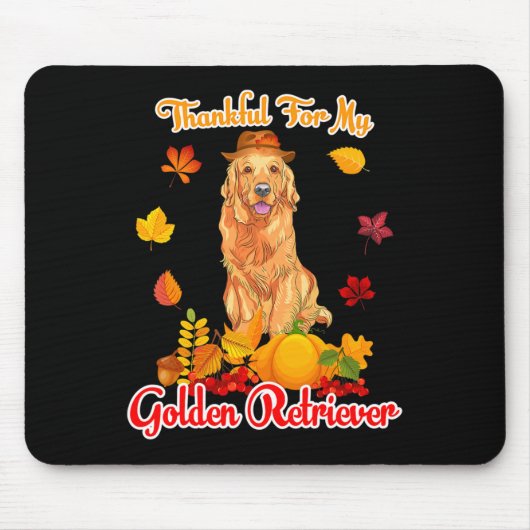 Bedankt voor mijn Thanksgiving Golden Retriever Muismat (Voorkant)