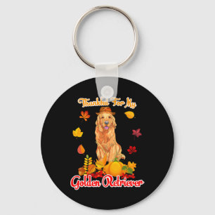 Bedankt voor mijn Thanksgiving Golden Retriever Sleutelhanger