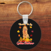 Bedankt voor mijn Thanksgiving Golden Retriever Sleutelhanger (Voorkant)