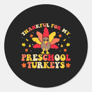 Bedankt voor mijn Thanksgiving-team voor de kleute Ronde Sticker