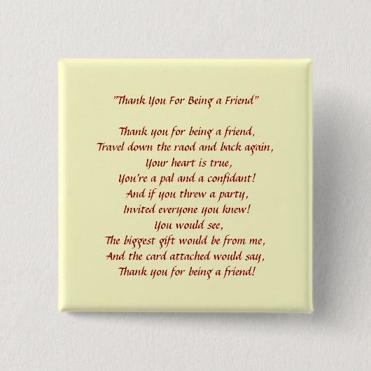 Bedankt voor mijn vriend - Button (Voorkant)