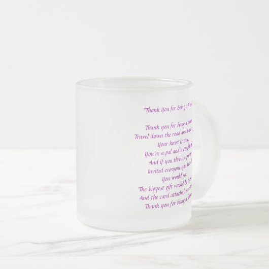 Bedankt voor mijn vriend - Mok van glas met voorge (Voorkant rechts)