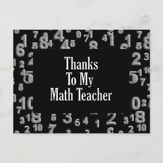Bedankt voor mijn Wiskunde docent Briefkaart (Voorkant)