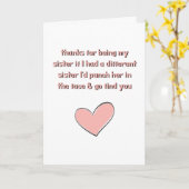 Bedankt voor mijn zuster-kaart kaart (Gele Bloem)