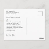 Bedankt voor moderne trouwfoto briefkaart (Achterkant)