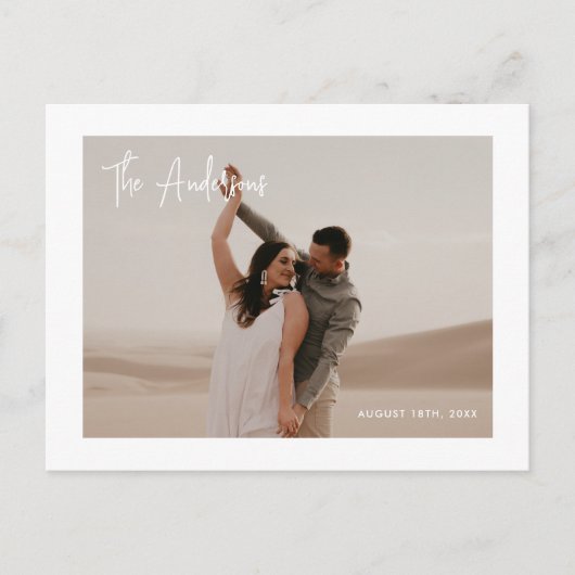 Bedankt voor moderne trouwfoto briefkaart (Voorkant)