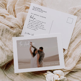 Bedankt voor moderne trouwfoto briefkaart