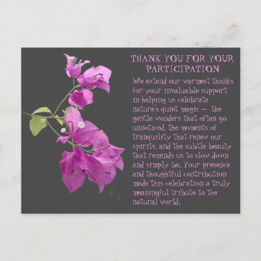 BEDANKT VOOR NATUUR EVENEMENT DEELNAME BRIEFKAART (Voorkant)