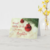 Bedankt voor Neighbor Christmas Tree Ornament Kaart (Gele Bloem)