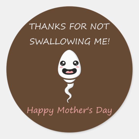 Bedankt voor niet-inslikken ronde sticker (Voorkant)