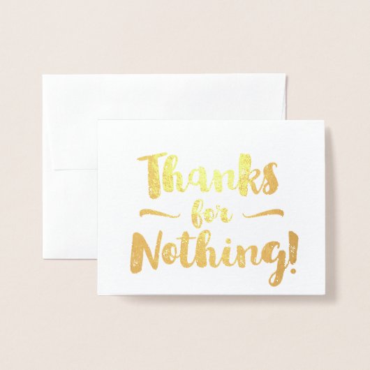 Bedankt voor niets Fancy Folie Kaarten (Voorkant met envelop)
