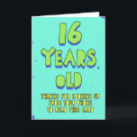 Bedankt voor omhoog het kijken van uw telefoon om  kaart<br><div class="desc">Een grappig wenskaart voor een beste vriend of een gekke broer,  zuster 16e verjaardag. Tijd tot feest...  op zoom...  Pas het bericht aan: "Nu kun je een auto besturen in plaats van je ouders gewoon gek te maken."</div>