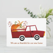 Bedankt voor onze nieuwe Home Cute Thanksgiving Mo Aankondiging (Staand voorkant)