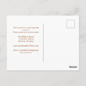 Bedankt voor onze nieuwe Thanksgiving voor het adr Briefkaart (Achterkant)
