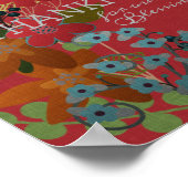 Bedankt voor onze zegeningen | Bloemen en bessen Poster (Hoek)