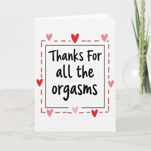 Bedankt Voor Orgasmes Kaart (Voorkant)