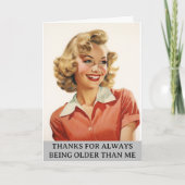 Bedankt voor ouder zijn dan mij Retro Kaart (Voorkant)
