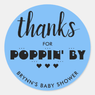 Bedankt voor papaver' door Baby shower Popcorn Blu Ronde Sticker