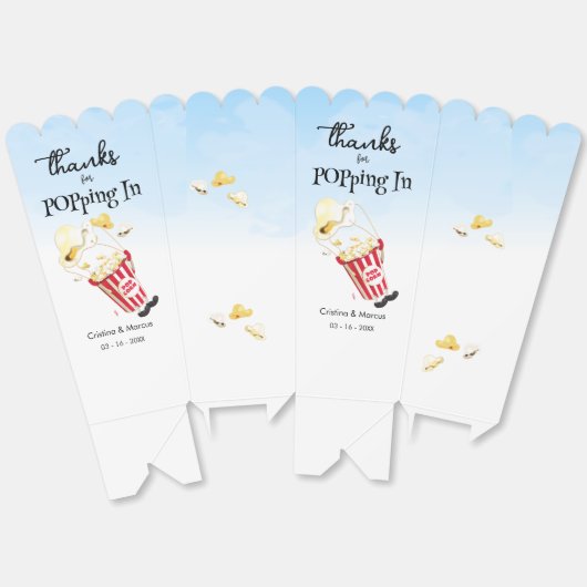 Bedankt voor papaver met popcorn bruiloft bedankdoosjes (Ongevouwen)