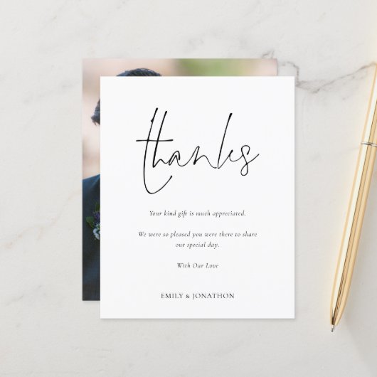 Bedankt voor Pas getrouwd voor budgetscript voor w (Voorkant / Achterkant in situ)