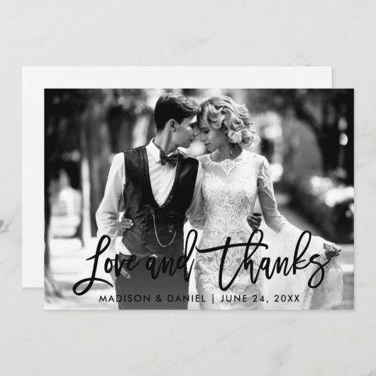 Bedankt voor penseel-Script Love Black en White Ph (Voorkant / Achterkant)