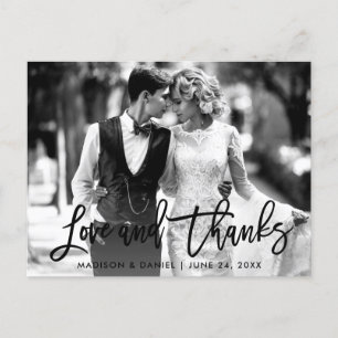 Bedankt voor penseel-Script Love Black en White Ph Briefkaart