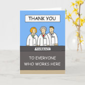 Bedankt voor Pharmacist Cartoon Group Kaart (Gele Bloem)