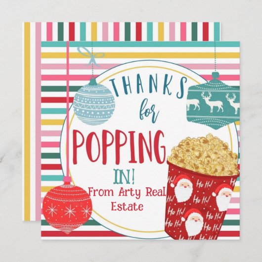 bedankt voor popcorn cadeau in een open huis (Voorkant / Achterkant)