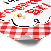 Bedankt voor Popcorn Sign Red Gingham Poster (Hoek)
