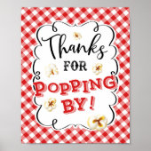Bedankt voor Popcorn Sign Red Gingham Poster (Voorkant)