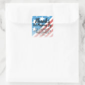 Bedankt voor Popcorn US Flag Militaire Cla Vierkante Sticker (Tas)