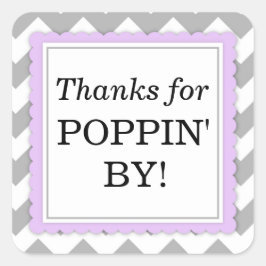 Bedankt voor Poppin' By Square sticker - Chevron