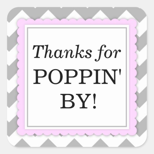 Bedankt voor Poppin' By Square sticker - Chevron (Voorkant)