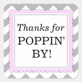 Bedankt voor Poppin' By Square sticker - Chevron