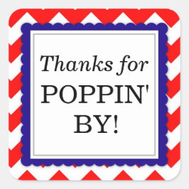 Bedankt voor Poppin' By Square sticker - Chevron