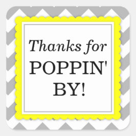 Bedankt voor Poppin' By Square sticker - Chevron