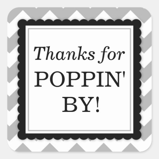 Bedankt voor Poppin' By Square sticker - Chevron (Voorkant)