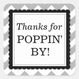 Bedankt voor Poppin' By Square sticker - Chevron